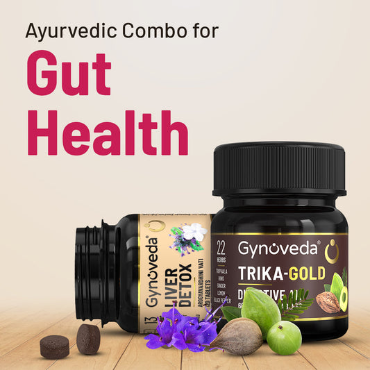 Improve Gut Health For Better Digestion & Liver Function Liver Detox + Trika-Gold Ayurvedic Tablets