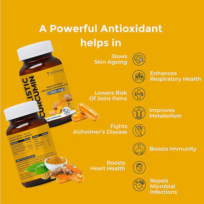 Holistic Curcumin Capsules - Antioxidant, Anti-inflammatory - Immunity Booster - 90 Capsules