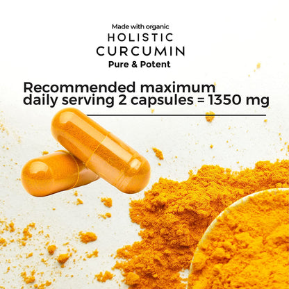 Holistic Curcumin Capsules - Antioxidant, Anti-inflammatory - Immunity Booster - 90 Capsules
