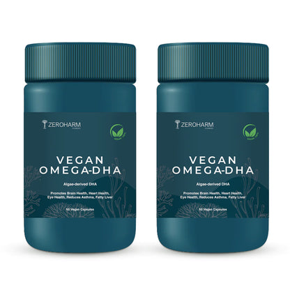 Vegan Omega 3 DHA Capsules - Algae Omega 3 Fatty Acid Capsule with DHA- Health Supplement For Heart, Brain, Eye, Skin, Muscles, Bone & Joint Support